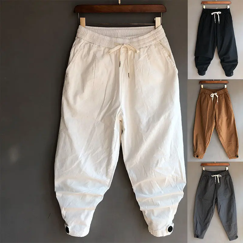 

Idopy New Fashion Harem Pants Streetwear Drawstring Elastic Waist Hip Hop Trousers Loose Fit Pants Joggers