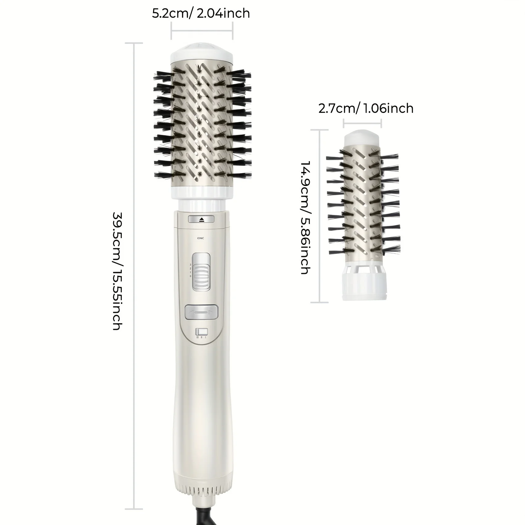 Hair Dryer Brush 3-in-1 Rotating Round Hot Air Spin Brush Set with 2 Brushes Blow Volumizer Auto-Rotating Curling Brush