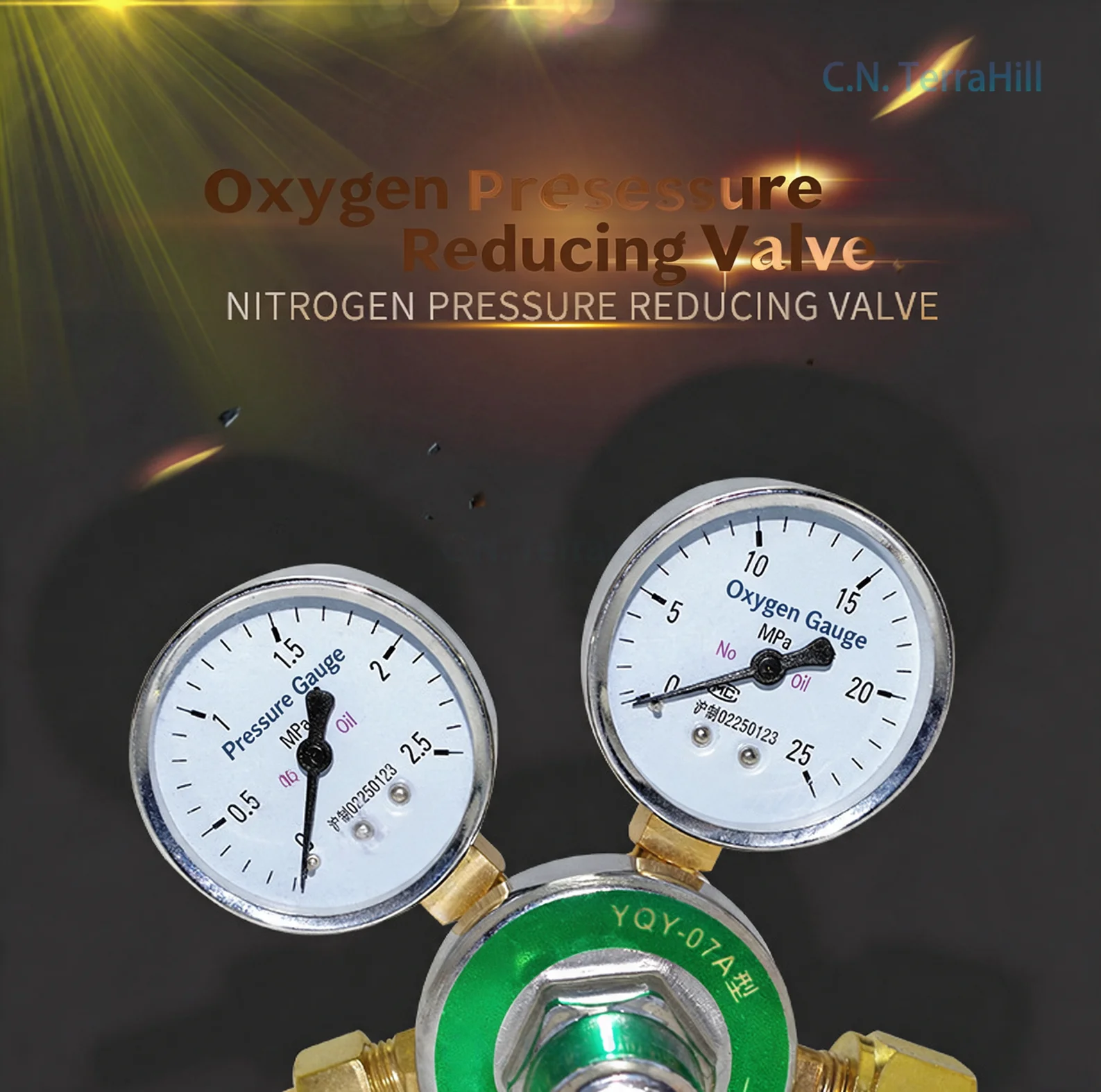 Oxygen Pressure Gauge Leak-Proof Pressure Reducing Valve Gas Cylinder Regulator Adjustable Valve