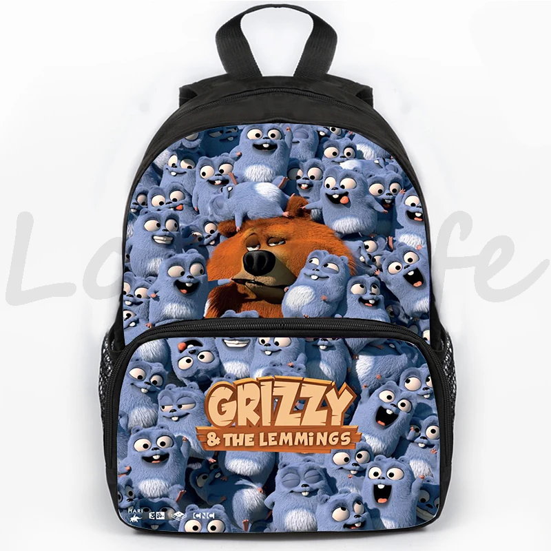 Grizzy And The Lemmings Backpack Girls Boys School Bag Sunlight Grizzly Bear Backpacks Students Cartoon Rucksack Travel Mochila