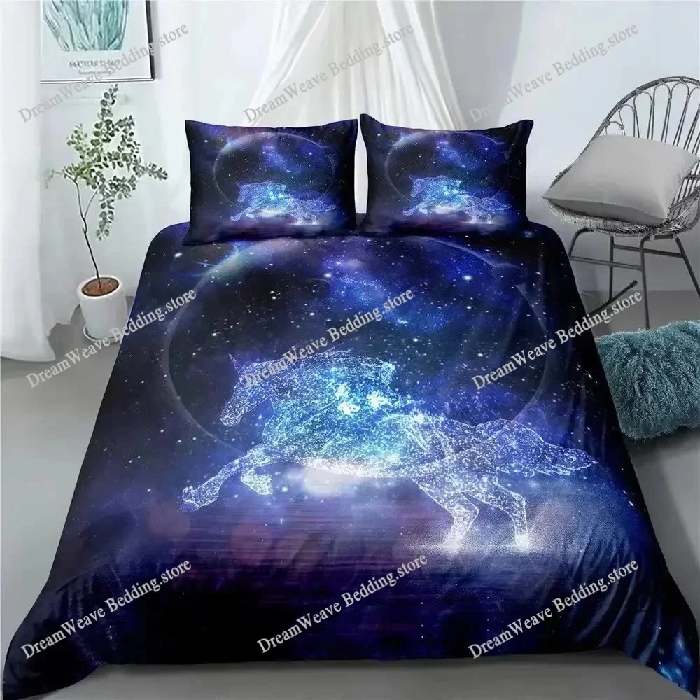 

Galaxy Duvet Cover Queen Colorful Starry Bedding Set Outer Space Comforter Cover Sky Light Printed Bedspread for Kids Dark Blue
