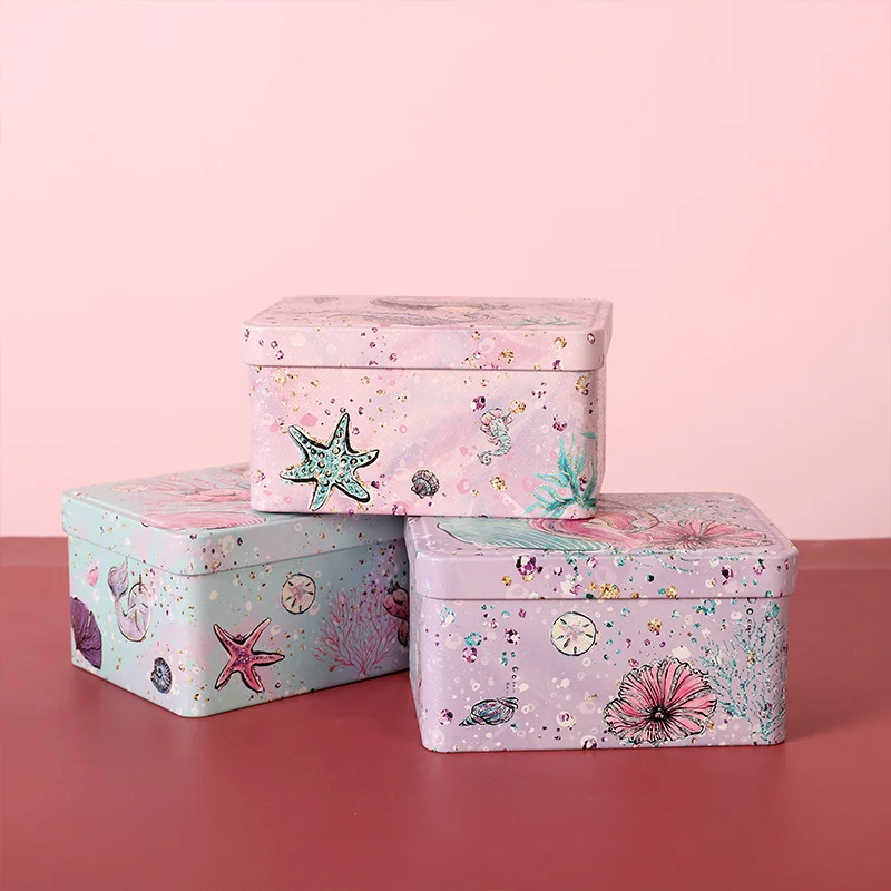 

Cute Elastic pin Hair Accessory Organizer Desktop Hand Cream Tinplate Children 'S Cartoon Card Small Box