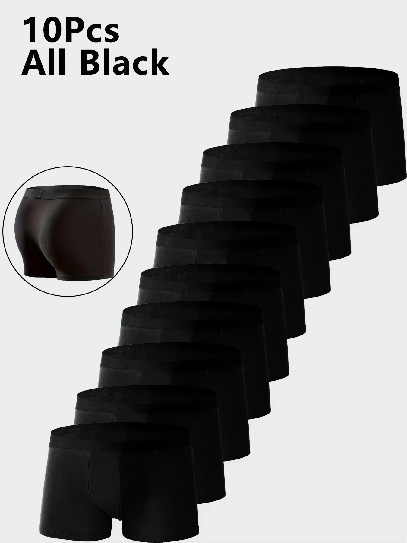 

10Pcs/Set Men's Underwear Black Color High Stretch Boxer Shorts Sexy Men Panties Plus Size L-4XL Breathable Soft Men Boxers