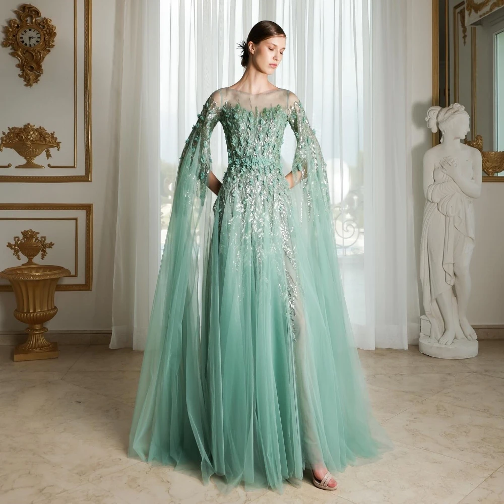 Robe de Fiançailles Trapèze en Tulle à Paillettes Personnalisées, Appliques, Perles Froncées, Col en V, sur Mesure, pour Occasions sulf