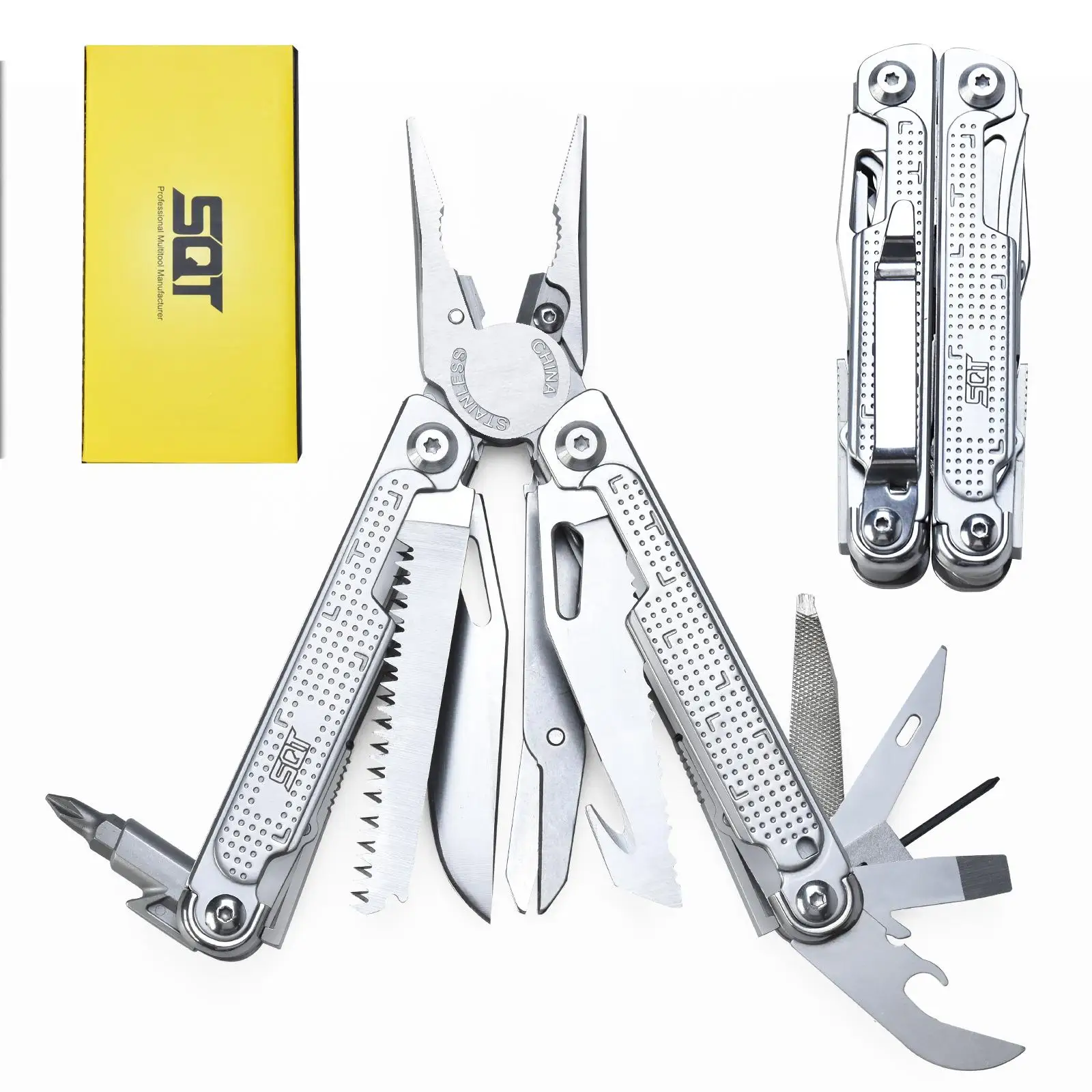 

SQT Multitool New Design MQ2048 Multifunctional Folding Knife Pliers Outdoor Camping Multi Foldable EDC Tools Tactical Knives