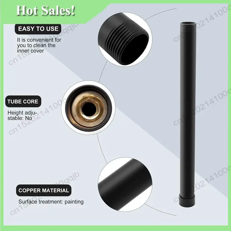 

-FDDT Черная удлинительная труба для душа длиной 30 см, труба для смесителя для душа, латунные душевые трубы для ванны