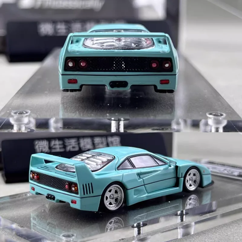 FY 1/64 F40 Tiffany blauwe legering speelgoed motorvoertuig gegoten metalen model geschenken