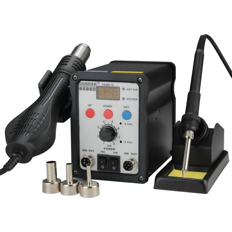 GD968D Dual Digital Display Anti Static Desoldering Station Welding Repair Tool Smd Rework Station Hot Air Gun Soldering Station