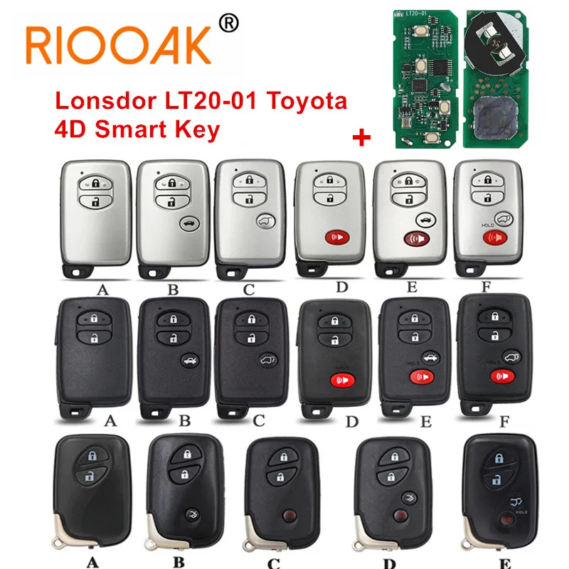 Lonsdor LT20-01 Universal 4D PCB Smart Remote Car Key Keyless For Toyota Lexus Work with K518 K518ISE KH100+ Series