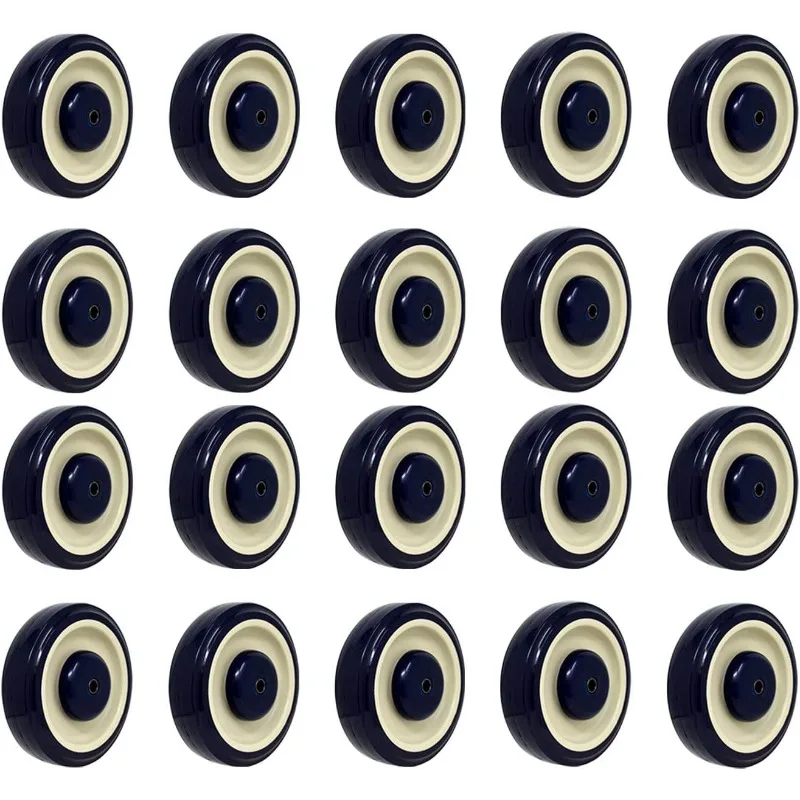 

Shopping Cart 5"x1-1/4" 3/8"Bore Polyurethane Wheel - Load Capacity 350Lbs each (20-Pack 3/8" Bore(Navy/Beige))