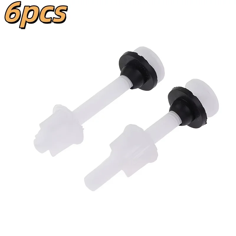 6Pcs Plastic Toilet Seat Hinge Repair Bolts Mounting Screws Replacement Hardware Household Bathroom Toilet Accessories