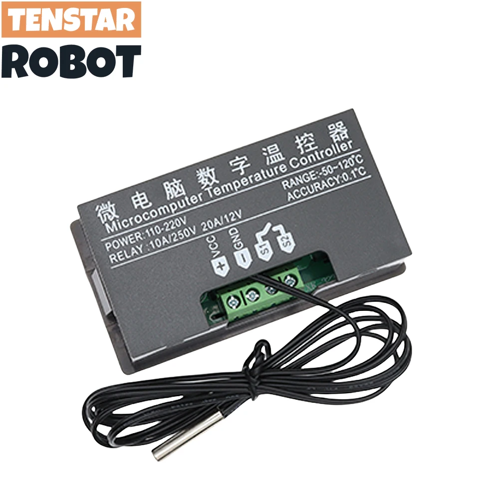 W3230 12V 24V AC110-220V Probe line 20A Digital Temperature Control LED Display Thermostat With Heat/Cooling Control Instrument