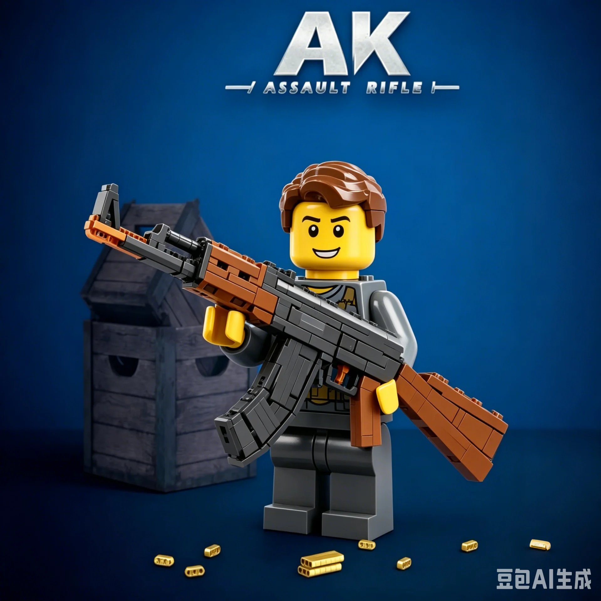 AK47 1:1 1238pcs Scale Buildable Assault Rifle Model Kit,Rapid Fire Mechanism with Detachable Magazine, Collector's Display Gift