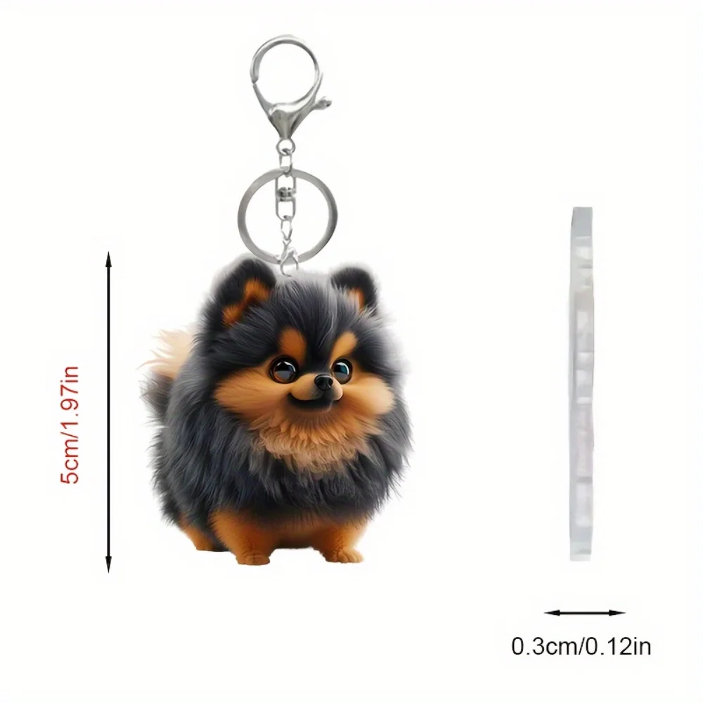 Cartoon Pomeranian Dog Pendant Versatile Charm Cute Puppy Keychain For Car Mirror,Backpacks,Home,Graduation Festive,Gift & Decor