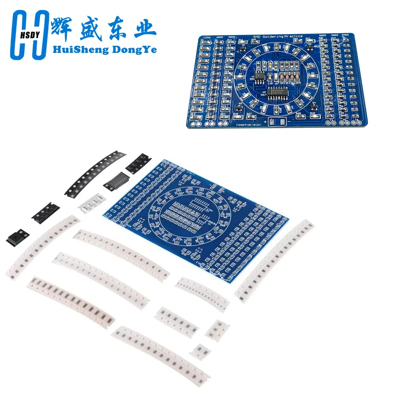 2PCS SMD Advanced Full Patch Welding Practice Board Electronic Components SMT Skills Training PCB Welding Practice Kit