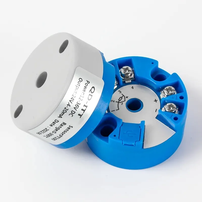 Round Head Insert Temperature Converter PT100 K Type Thermocouple Input 0-100℃ 0-200℃ Output 4-20mA 0-5V 0-10V Industrial