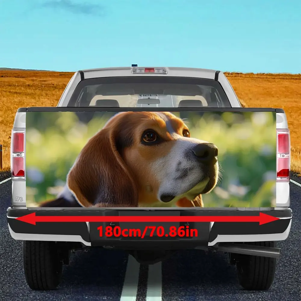 Leisurely Beagle Animal Print Car Tail Trunk Protect Vinly Decal Auto Accessories Hood Decoration Sticker for Off-road Pickup