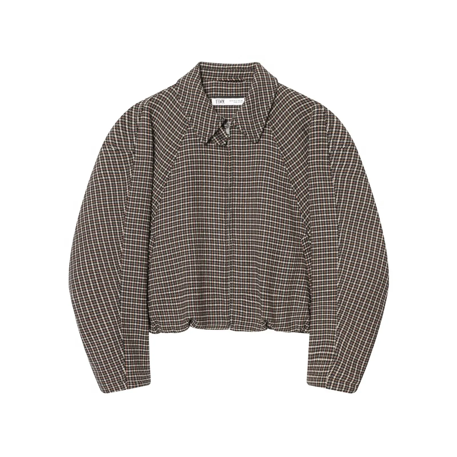 HipSeam duizend vogel geruite katoenen jas voor piloten dames herfst winter losse casual jassen met lange mouwen vintage vrouwelijke chique tops