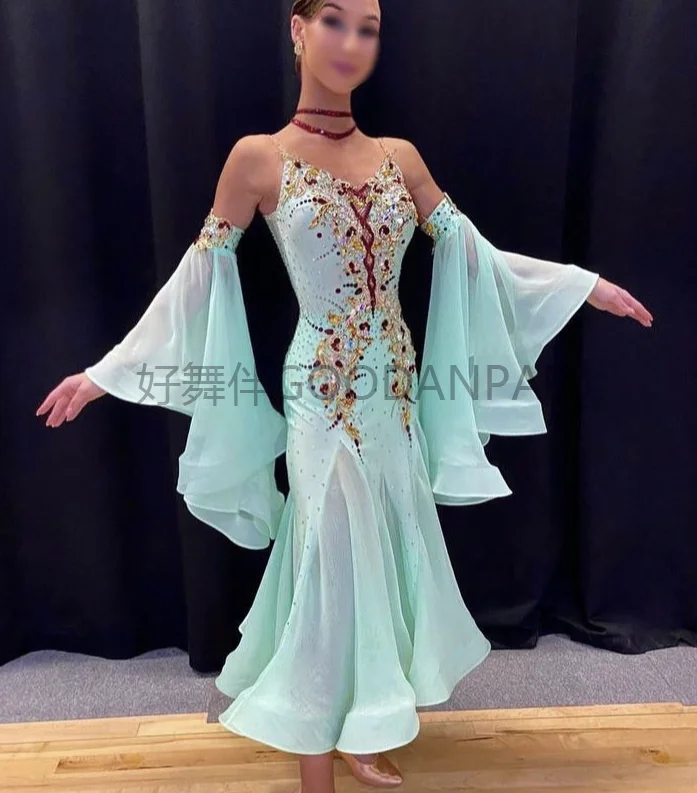 Costume Standard Dance Dress for Competition Ballroom Dance Dress gown Waltz dance dress Stage GOODANPAR