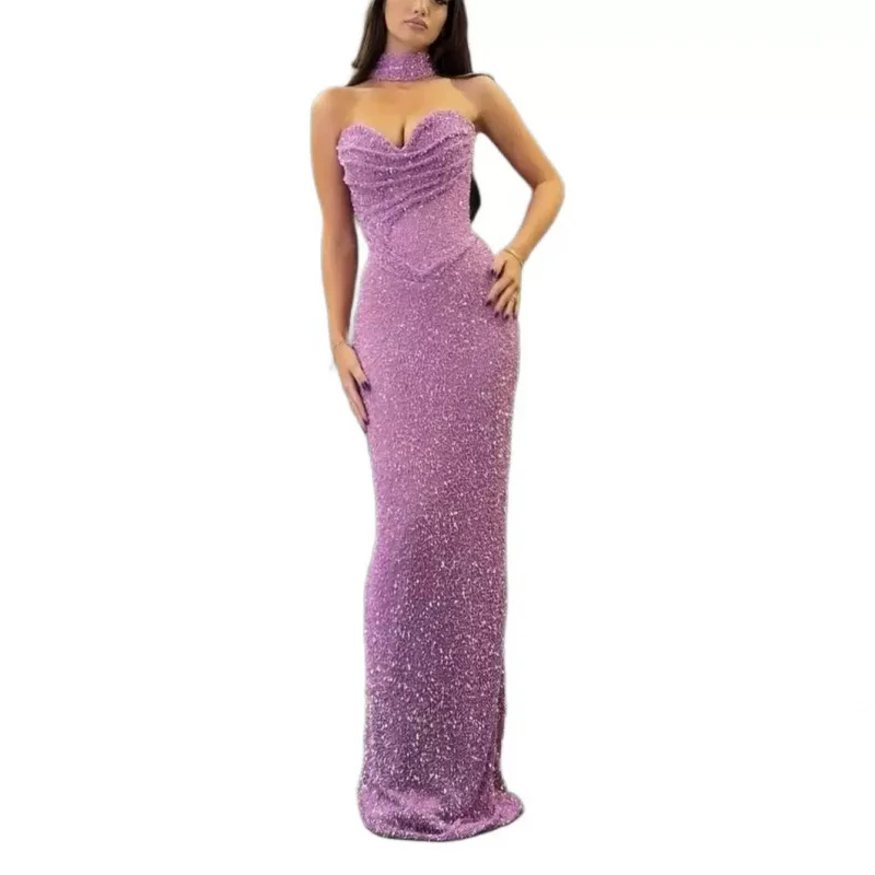 

Women's Sequin Evening Dress Formal Sexy Long Prom Party Dress Mermaid ShinyVClass Reunion Gift