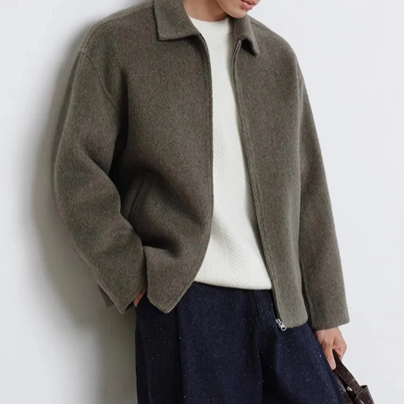 

2026 New Woolen Coat Men Coat Lapels Clothing