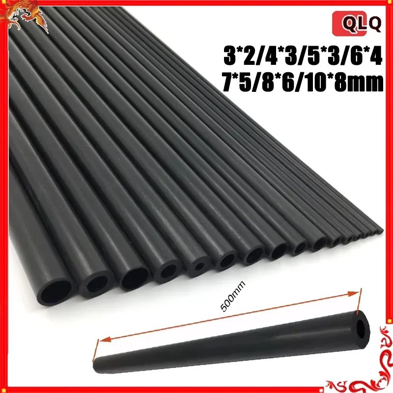 10Pcs 2-10mm 0.5m Carbon Fiber Hollow Tube High Strength DIY Kite RC Model Making Accessory