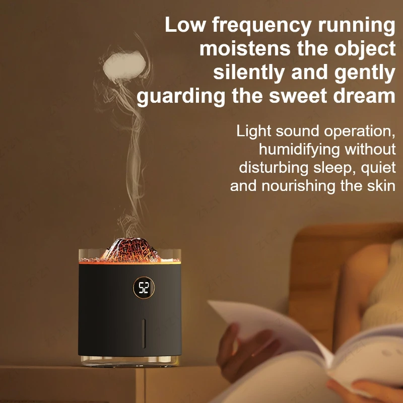 Creative Mini Volcano Lava Jellyfish Spray Aromatherapy Machine Colorful Atmosphere Lighting Humidification Aromatherapy Machine