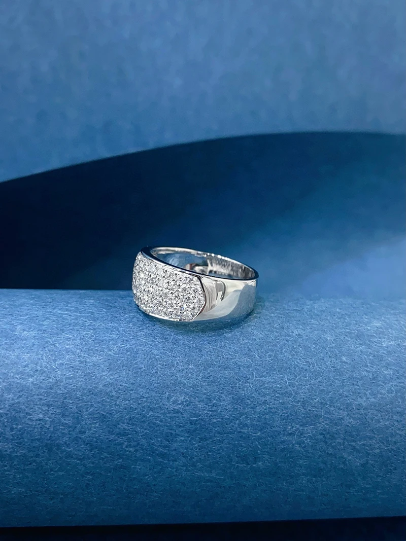 KUGG 100% 18K White Gold Rings Luxury Shiny Design 1.20carat Real Natural Diamond Engagement Ring for Women High Party Jewelry