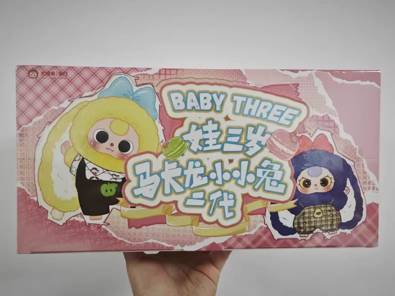 Babytrês genuíno vinil boneca de pelúcia figura de ação série 2 macaron pequeno coelho retorna v2 caixa cega boneca de pelúcia brinquedo colecionável gif