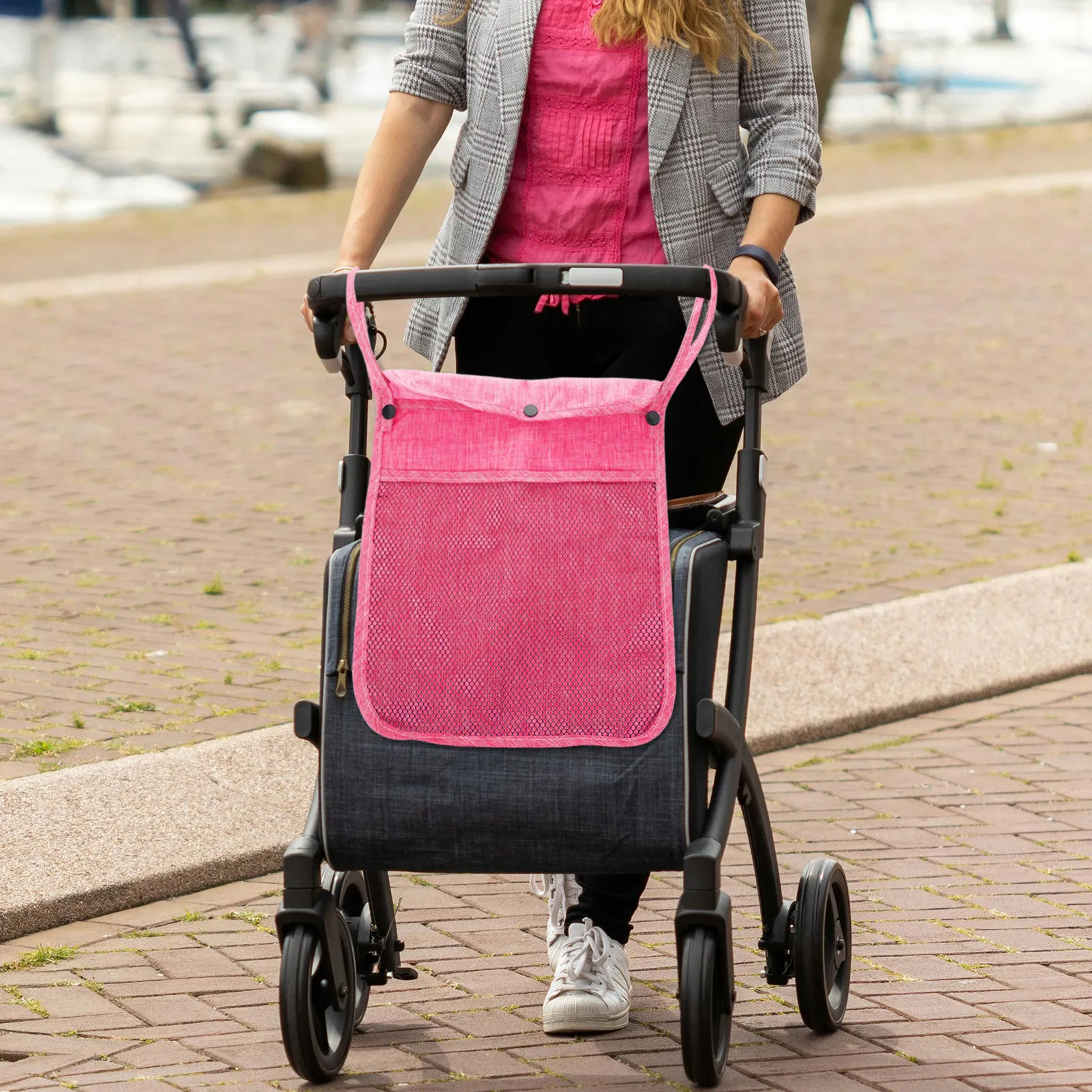 Baby Stroller Hanging Bag Linen Easy Install Organizer Diaper Bottle Storage Bag Stroller Accessories Mesh Caddy