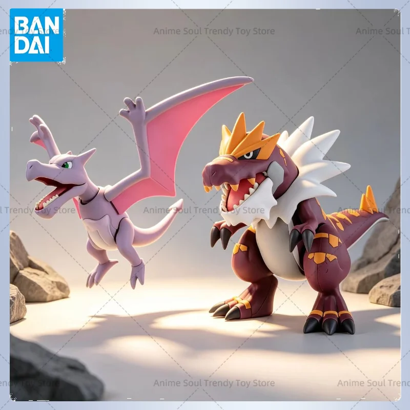 En Stock, Figura de Acción Coleccionable de Anime Pokémon Plamo Fossil Tyrantrum Aerodactyl de Bandai, Modelo de Juguete para Armar, Regalo AS