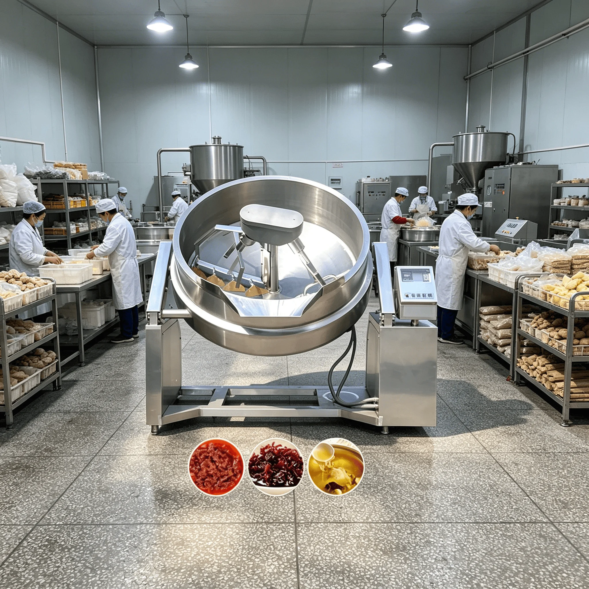 Full Automatic Chili Sauce Caramel Processing Machine Gas Cooking Mixer