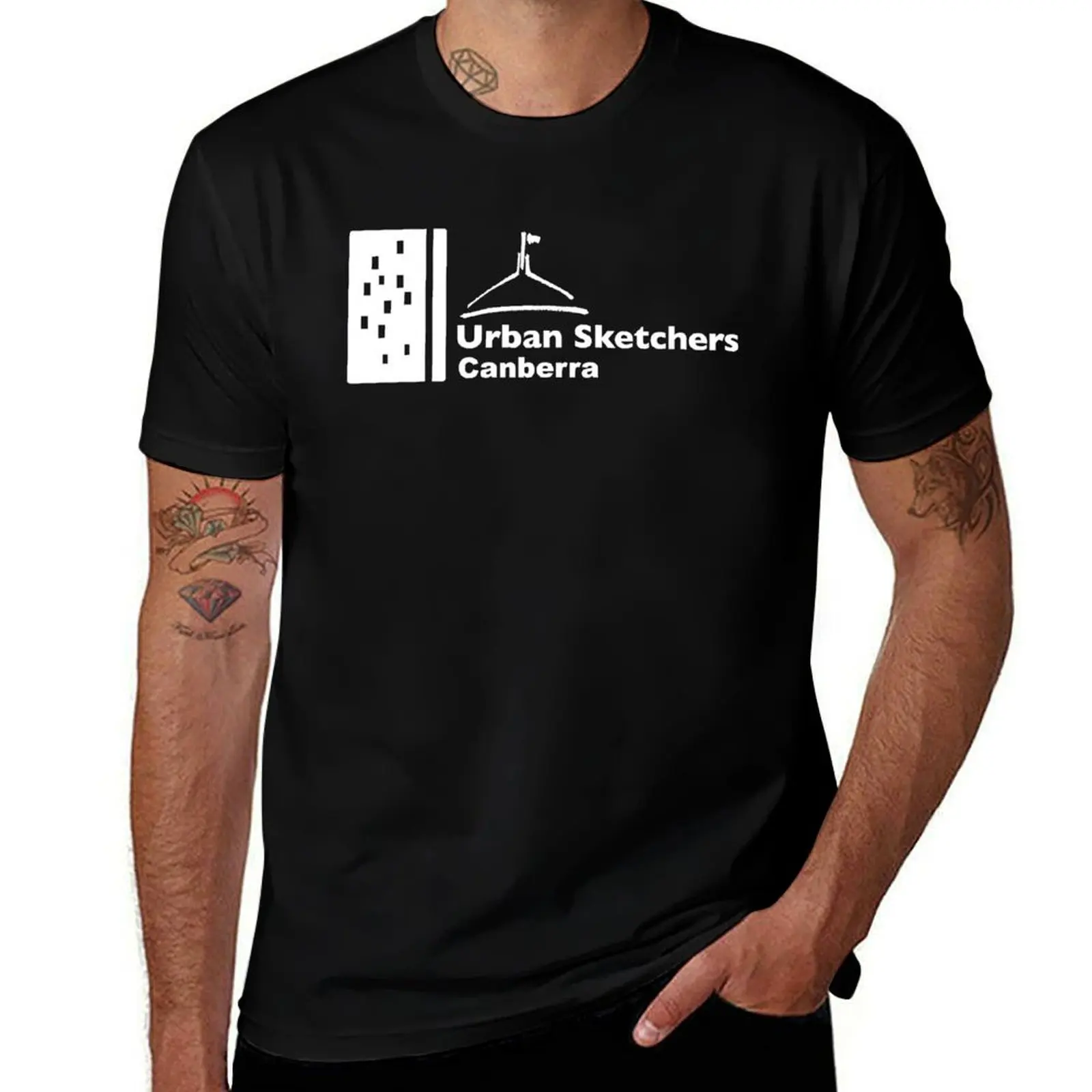 

Большая белая футболка с логотипом USK Canberra для мужчин, футболка из 100-процентного хлопка, мужская роскошная футболка