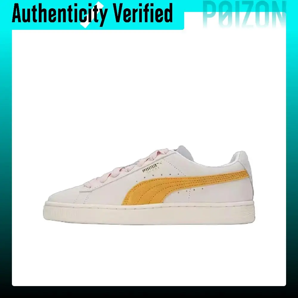 PUMA Suede Classic XXI Skate Shoes Unisex Low Top Ivory White Stone Yellow Dusty Blue 374915-25