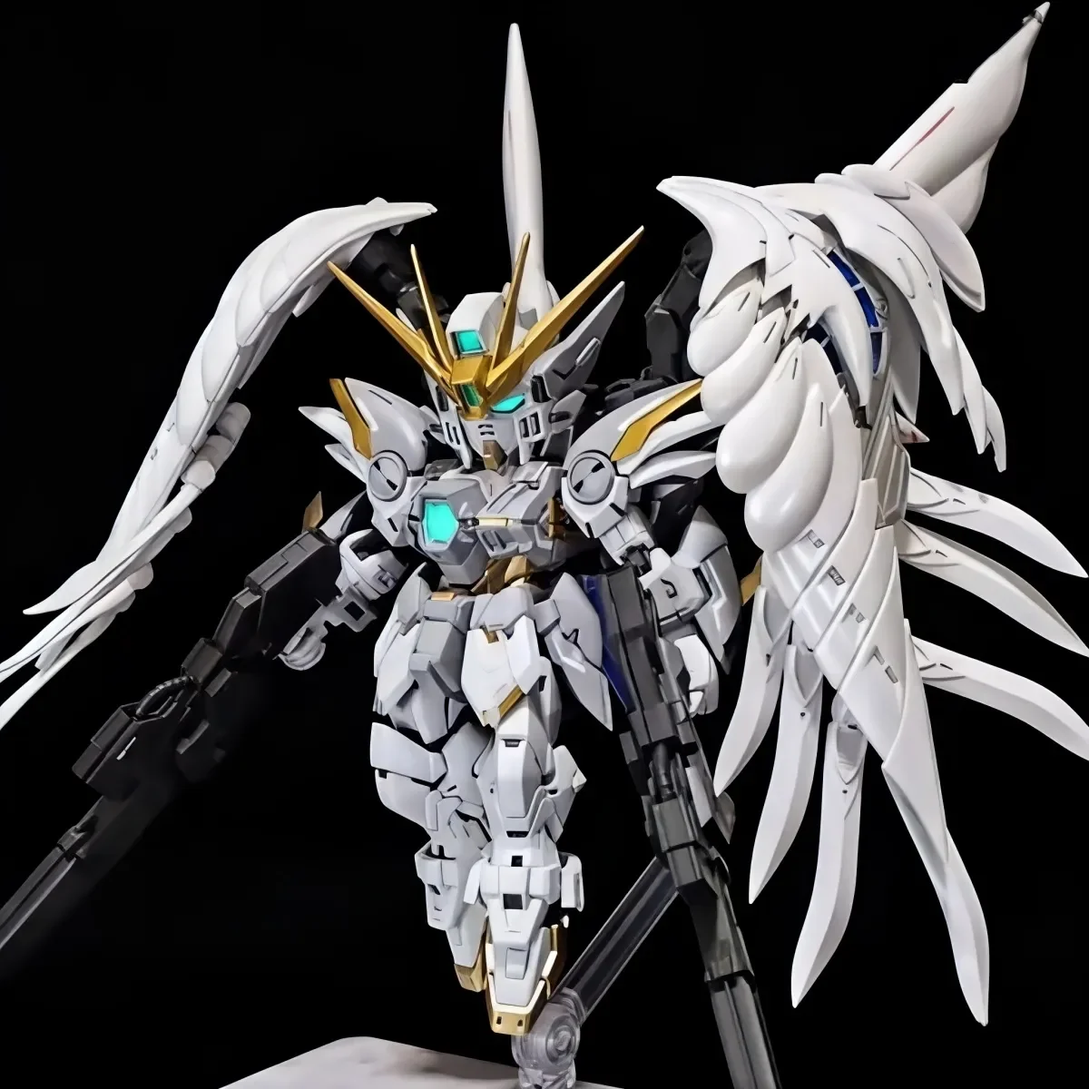 

MGSD Wing Zero Snow White Ew Angel Version Spray Painted Plastic Toy Model Kit Action Figures Movable Mecha Model Boys Gifts