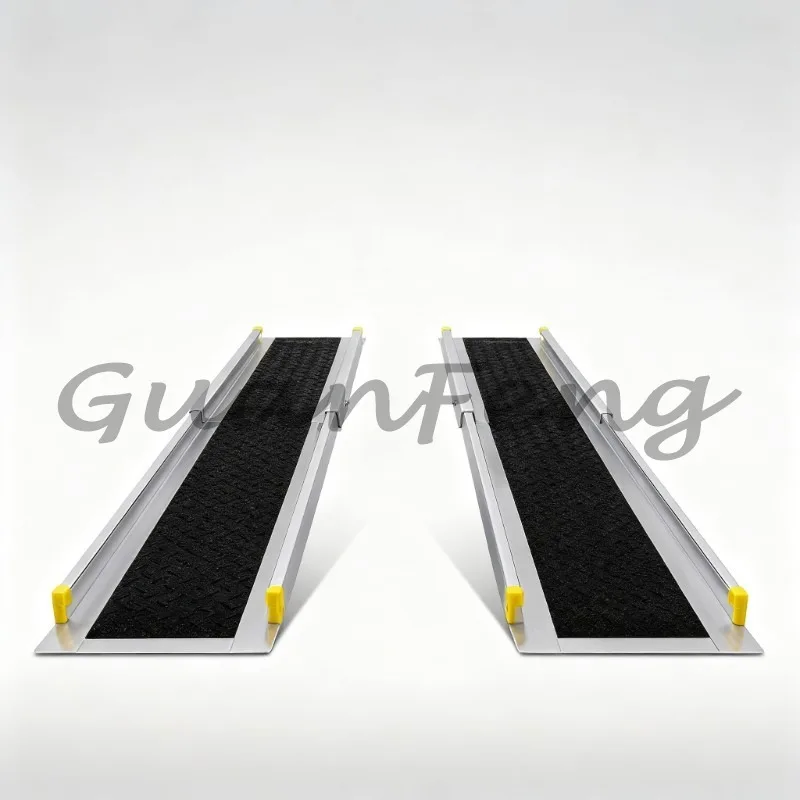 Telescopic Aluminum Alloy Portable Barrier‑Free Ramp Board, Step Auxiliary Ramp for Wheelchair and Electric Vehicle Stair Climbi