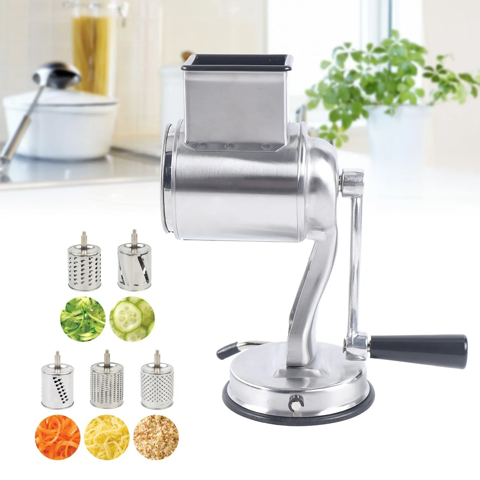 Stainless Steel Roller Vegetable Cutter, Manual Vegetable Slicer, Cheese Grater, Multi-functional Kitchen Fruit Cutter