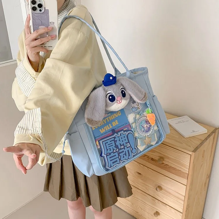 

Hot Selling Official Licensed Zootopia Judy Hopps Korean Style Canvas Tote Bag, Cute Casual Shoulder Bag for Women Teen Students