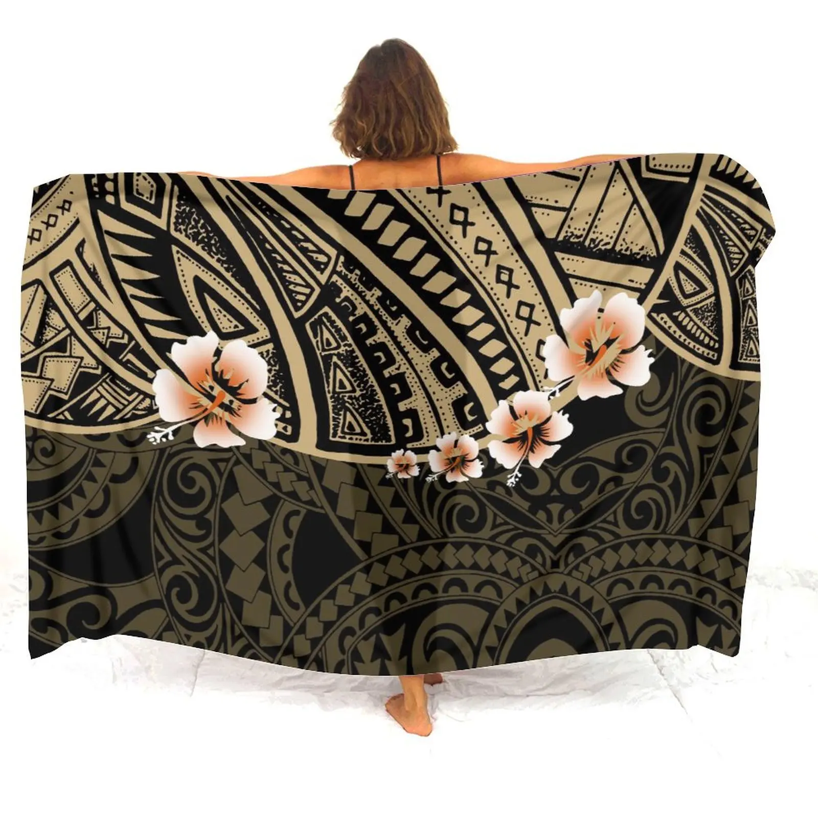 Summer Seaside Sarong Ladies One-Piece Shawl Polynesian Print Samoa Flower Women'S Club High Quality Sarong