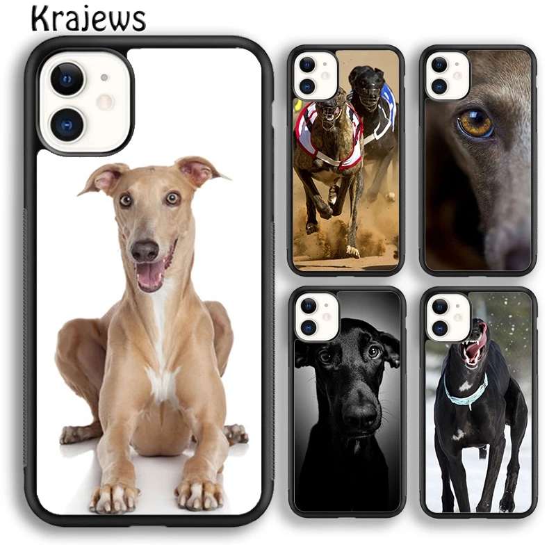 Krajews Awesome Sitting Fawn Greyhound Dog Phone Case Cover For iPhone 16 15 14 plus XS XR 11 12 mini 13 pro max