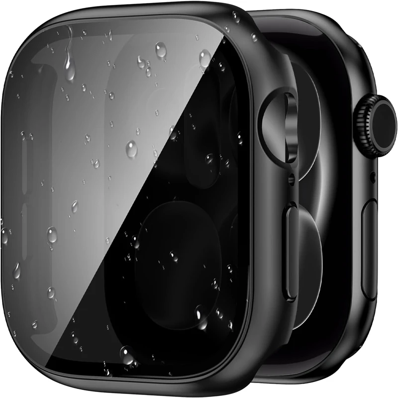 

Glass+Cover For Apple Watch case 46mm 44mm 40mm 41mm 45mm 49mm 42mm Screen Protector iWatch serie Ultra 11 10 9 8 7 6 SE 5 case