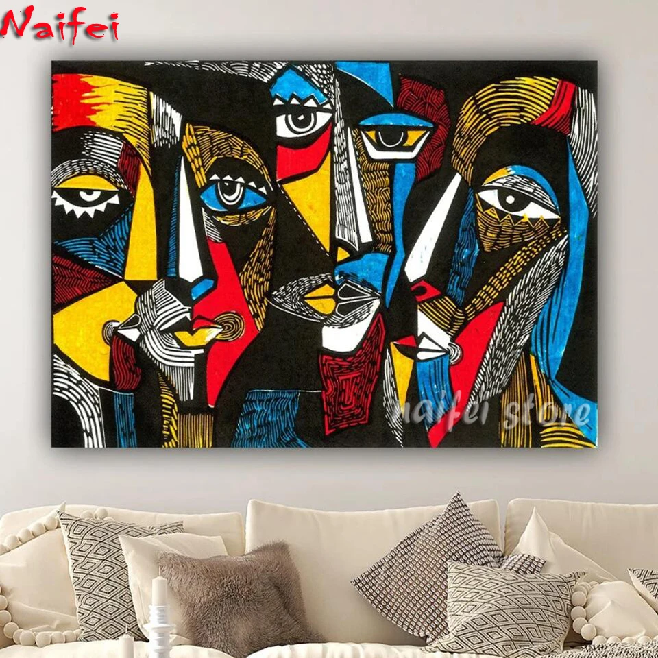 Abstract Portrait Diamond Painting African Woman Face Full New Collection Diamond Mosaic For Living Room Home Decoration Cuadros