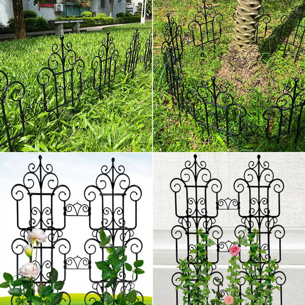 Imagem -03 - Estilo Europeu Jardim Cerca Outdoor Pátio Cerca Flor Vegetal Ferro Cerca Decoração Pátio Forjado Pcs 10 Pcs