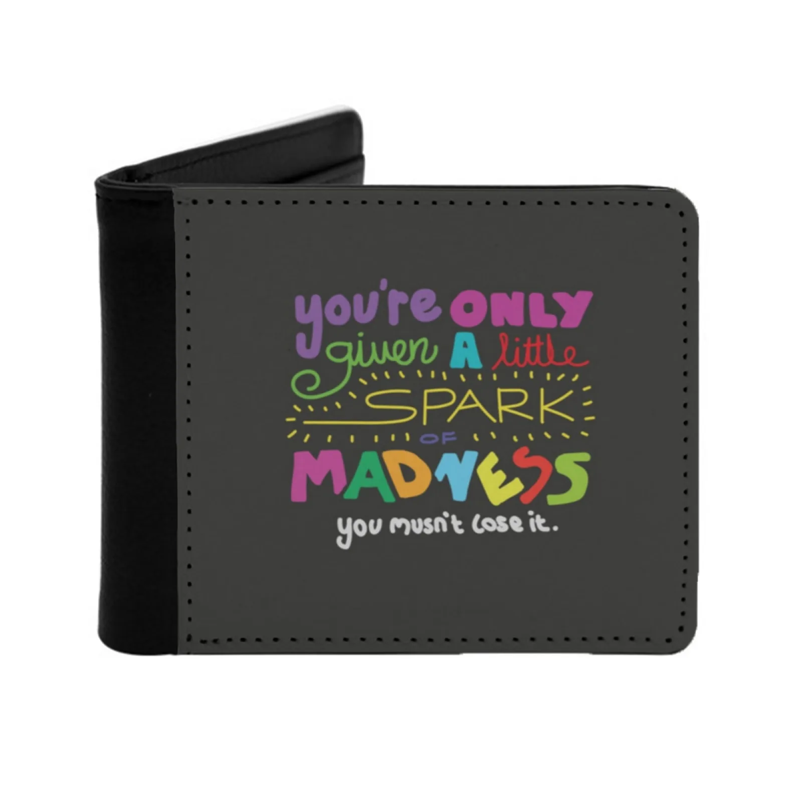 

Spark Of Madness Robin Williams Quote Men Women Pu Leather Wallet Credit Card Holder Wallet Short Purse Robin Williams Madness