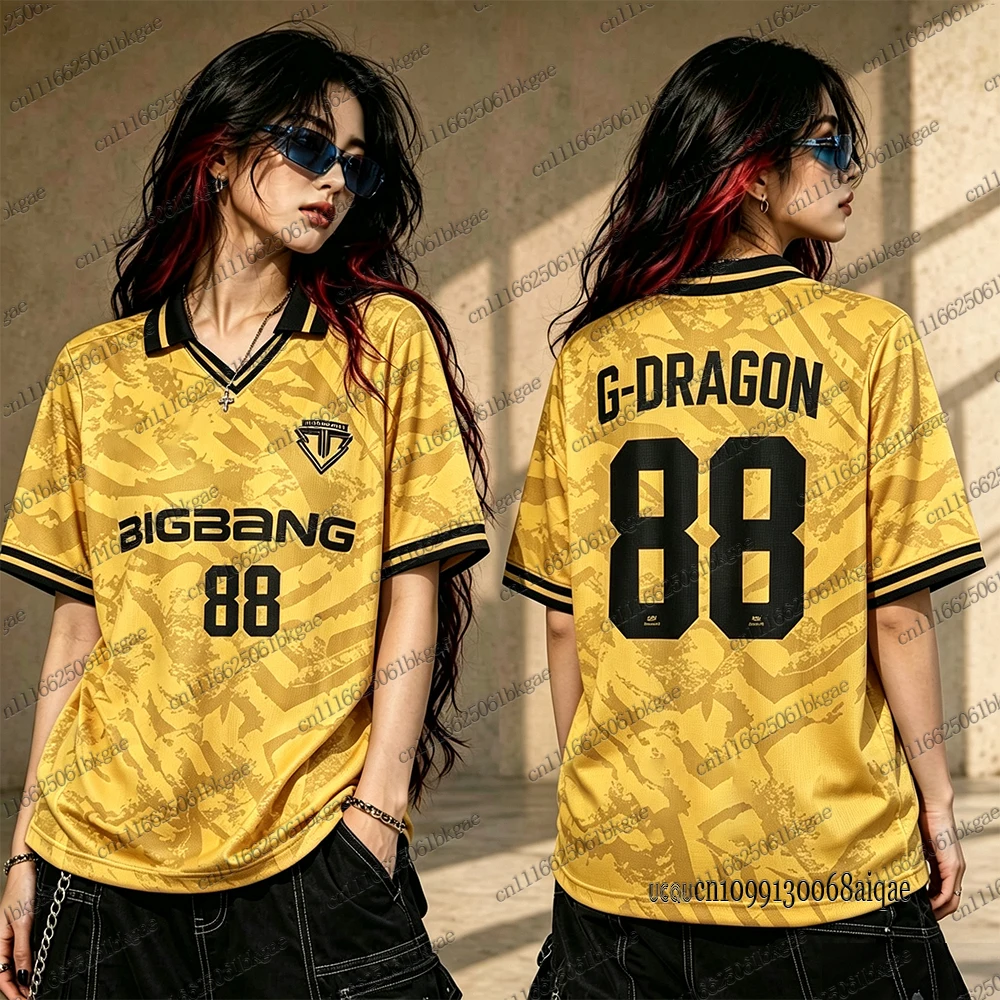 Kpop BIGBANG 2026 World Concert Tour Trikots für Damen, Polo-T-Shirts mit kurzen Ärmeln, Sport-Fußballtrikot, Oversized Y2K-Top – Detail 10