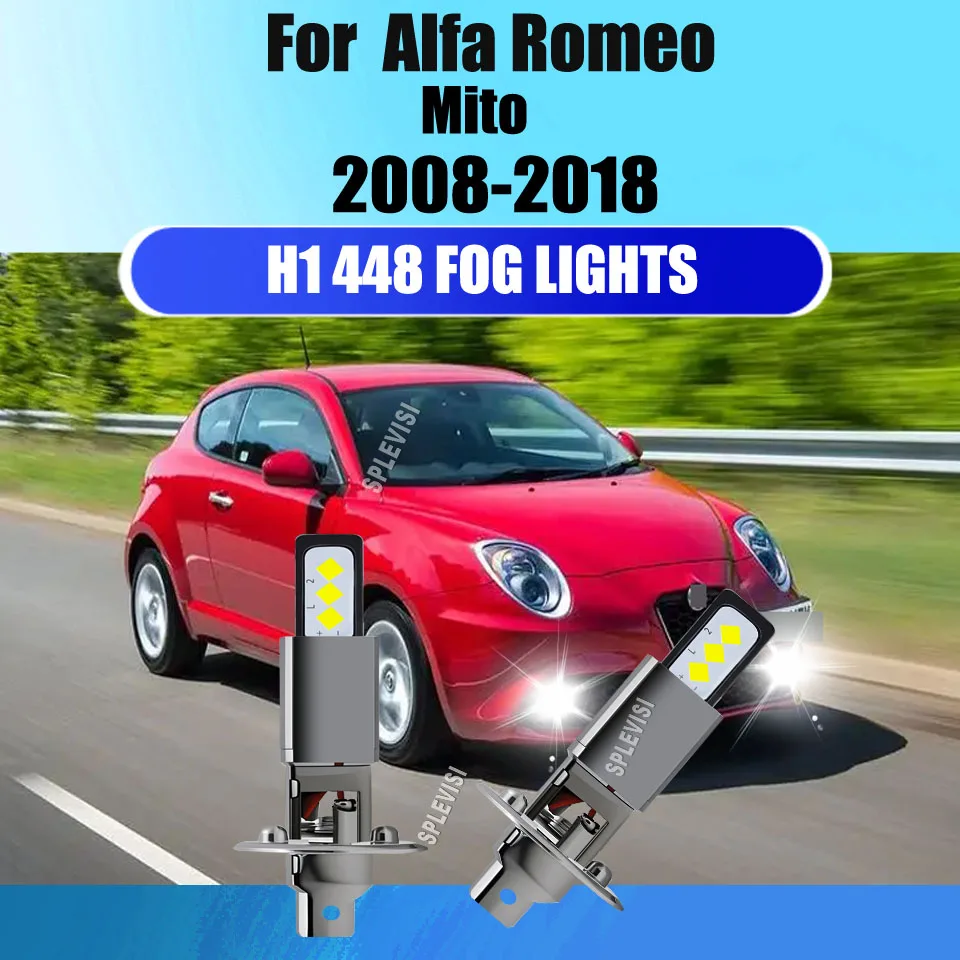 60000hrs Life time support  compatible with H1 448 LED Fog Light Bulbs For Alfa Romeo Mito 2008 2009 2010 2011 2012 2013-2018