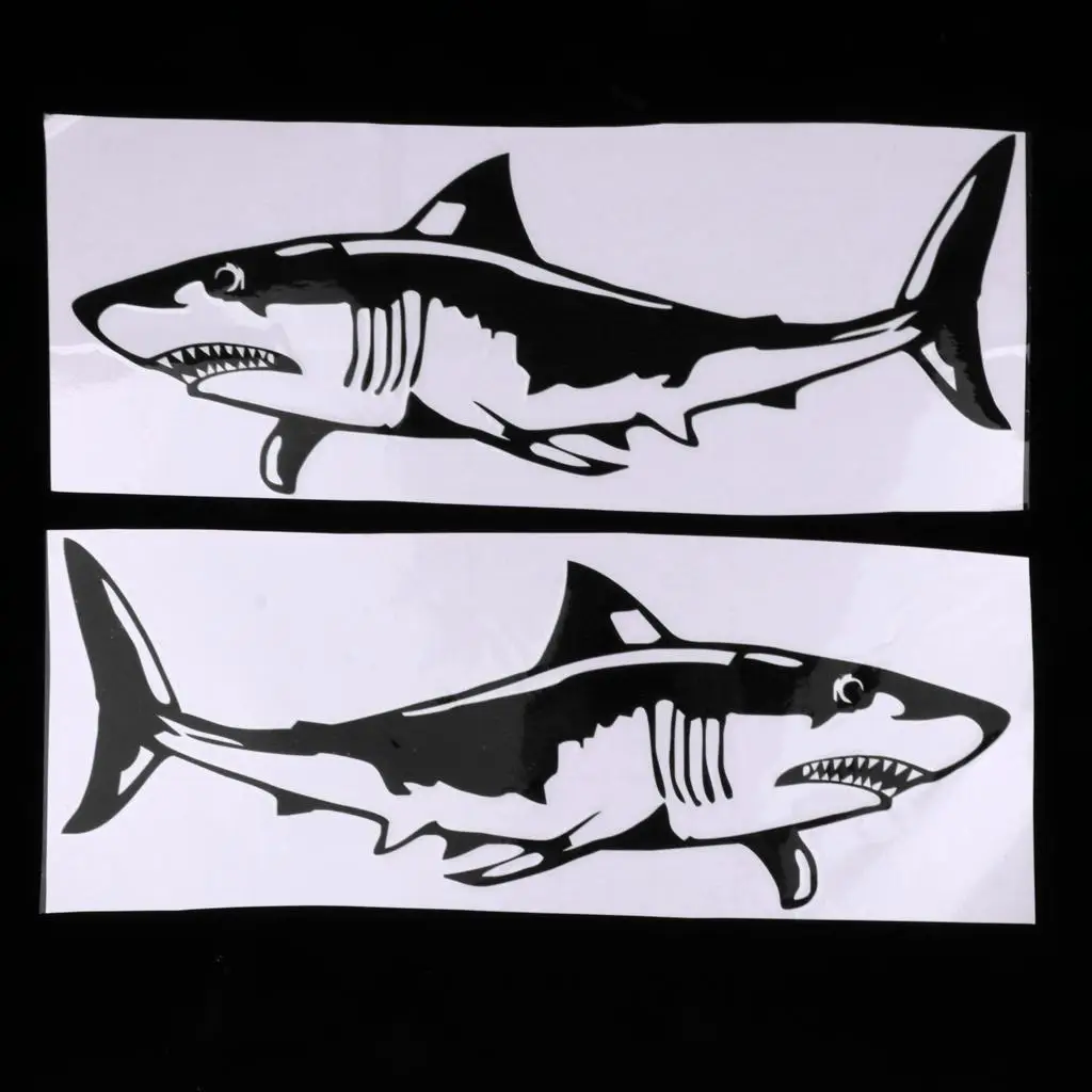 Shark Decal PVC Boat Sticker Self Adhesive Waterproof Accessory for Kayak Inflatable Canoe and Jetski