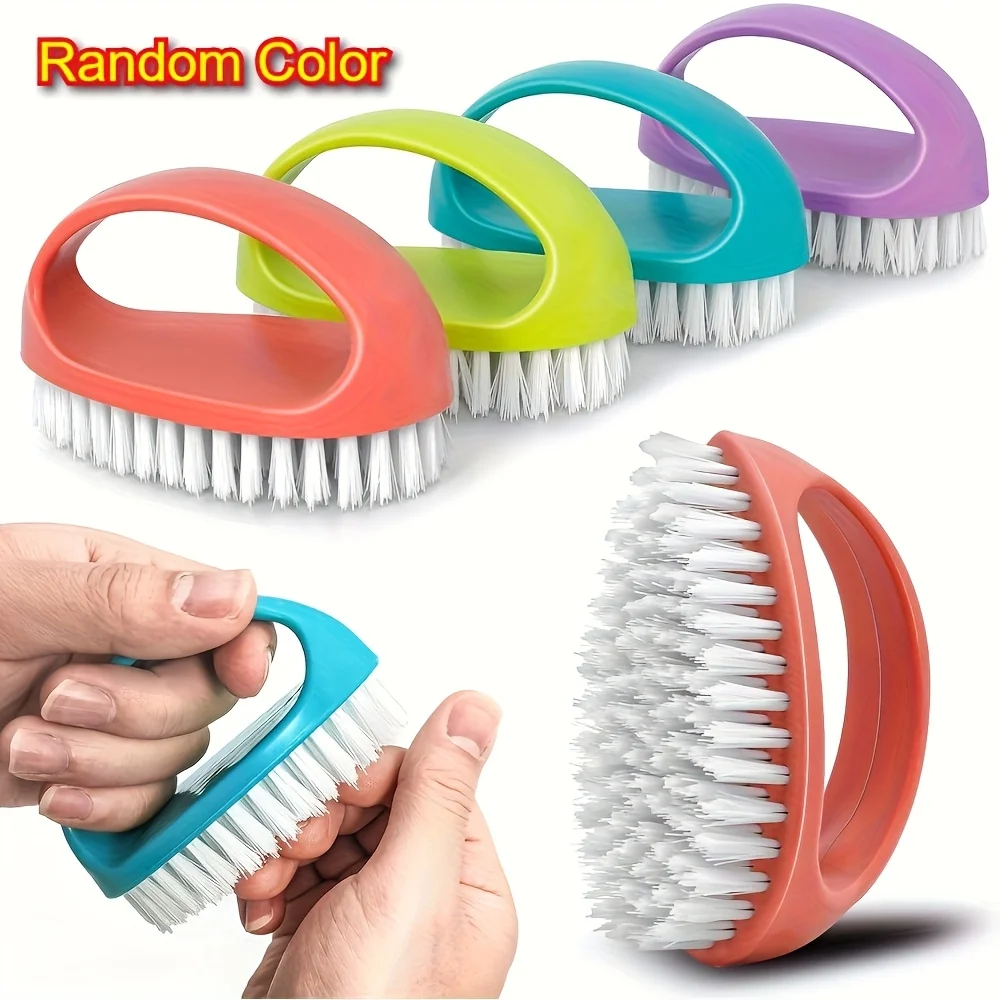 2 random color nail brushes, stiff bristles, hand and toe crevices, dirt cleaning brushes, household nail tools