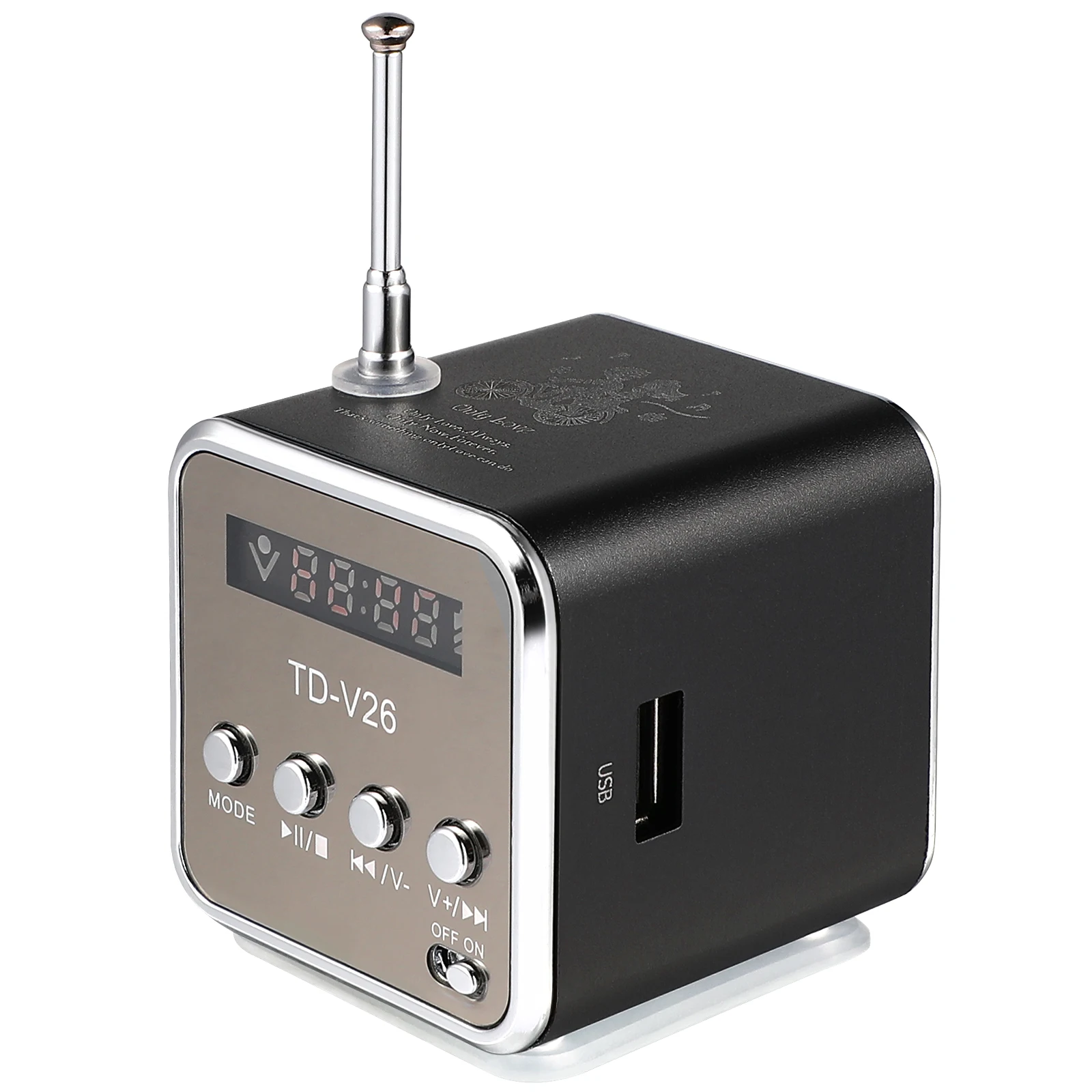 

Mini Speaker Portable Wireless Travel Aluminum Alloy Speakers Outdoor Sound Bass Music Box Retro Desktop