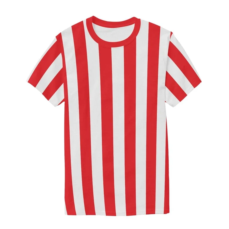 Simple Vertical Stripes Graphic T Shirts For Men Summer Casual Daily Wear 3D Printed T-shirts Fashion Oversized Short Sleeve Tee